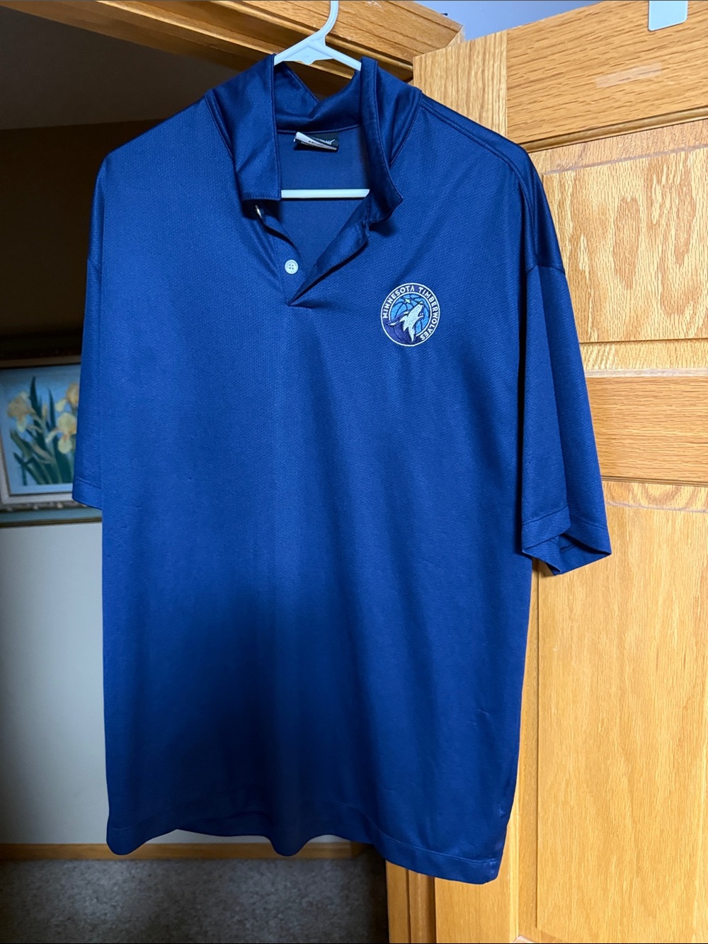 Nike Men's Royal Blue Short-Sleeve Polo with Embroidered Crest